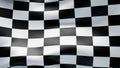 Checkered finish flag background. Wavy cloth. 3d render illustration Royalty Free Stock Photo