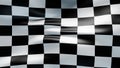 Checkered finish flag background. Wavy cloth. 3d render illustration Royalty Free Stock Photo