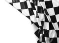 Checkered finish flag isolated on white, top view Royalty Free Stock Photo