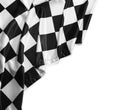 Checkered finish flag isolated on white, top view Royalty Free Stock Photo