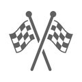 Checkered flag, competition, finish, start, winning gray icon