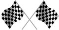 Checkered flag 3D crossed pair vector. Waving checker flags to crown a champion or the winner of a race Royalty Free Stock Photo