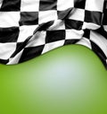 Checkered flag on green Royalty Free Stock Photo