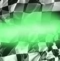 Checkered flag on green Royalty Free Stock Photo