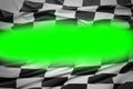 Checkered flag on green Royalty Free Stock Photo