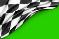 Checkered flag on green Royalty Free Stock Photo