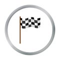 Checkered flag icon cartoon. Single sport icon from the big fitness, healthy Royalty Free Stock Photo