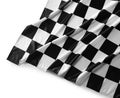 Checkered flag isolated on white, top view Royalty Free Stock Photo