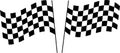 Checkered flag pair vector. Waving checker flags to crown a champion or the winner of a race set against a transparent background Royalty Free Stock Photo