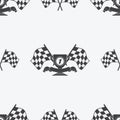 Checkered Flag or racing flags icon seamless pattern first place prize Royalty Free Stock Photo