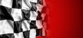 Checkered flag on red Royalty Free Stock Photo
