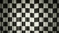 Checkered flag silk curtain on stage. 3D illustration Royalty Free Stock Photo