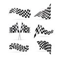 Checkered flag vector set Royalty Free Stock Photo