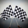 Checkered flags isolated on white background Royalty Free Stock Photo