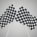 Checkered flags isolated on white background Royalty Free Stock Photo