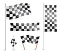 Checkered flags pictograms collection Royalty Free Stock Photo