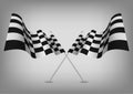 Checkered flags racing symbol on white. Royalty Free Stock Photo