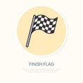 Checkered flags vector line icon. Speed automobile, racing car logo, driving lessons sign. Auto championship