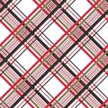 Checkered gingham fabric seamless pattern in black, white and blue, vector. EPS10 Royalty Free Stock Photo