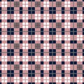 Checkered gingham plaid fabric seamless pattern in blue white and red, vector print Royalty Free Stock Photo