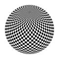 Checkered globe in black and white Royalty Free Stock Photo