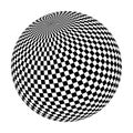 Checkered globe in black and white Royalty Free Stock Photo