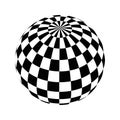 Checkered globe in black and white Royalty Free Stock Photo