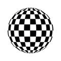 Checkered globe in black and white Royalty Free Stock Photo