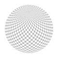Checkered globe in light grey and white Royalty Free Stock Photo
