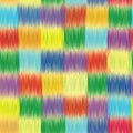 Checkered grunge striped rainbow seamless pattern