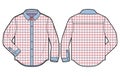 Checkered long-sleeve casual shirt