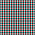 Checkered pattern with blue, black, white and red checks and squares. Seamless and repeating background. Editable template. Royalty Free Stock Photo