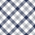 Checkered pattern in blue  grey  white. Gingham vichy seamless pixel check plaid for skirt  shirt  backpack  picnic blanket. Royalty Free Stock Photo