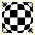 Checkered pattern chess board, checker board with distortion