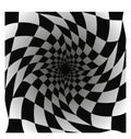 Checkered pattern with distortion effect. Chess background.Vector illustration Royalty Free Stock Photo