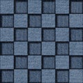 Checkered pattern - seamless pattern - blue jeans cloth Royalty Free Stock Photo