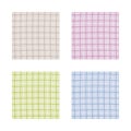 Checkered pattern set, brown, purple, green and blue gingham