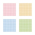 Checkered pattern set, pink, orange, green and blue pattern