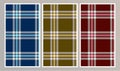 Checkered patterns set. Tartan color. Vector illustration