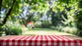 The checkered picnic table.AI generated image Royalty Free Stock Photo