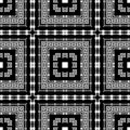 Checkered plaid tartan seamless pattern. Vector black and white greek background. Tribal ethnic style repeat backdrop. Modern Royalty Free Stock Photo