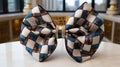Cerulean Blue And White Checkered Bow: A Photorealistic Veterans Day Gift