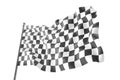 Checkered race flag. Finishing checkered flag, 3d rendering isolated on white background Royalty Free Stock Photo