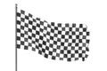 Checkered race flag. Finishing checkered flag, 3d rendering isolated on white background Royalty Free Stock Photo