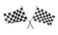 Checkered racing finish flags on white background Royalty Free Stock Photo