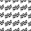 Checkered racing flag, black and white seamless pattern, vector background Royalty Free Stock Photo
