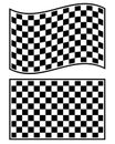 Checkered racing flag elements isolated on white. Royalty Free Stock Photo