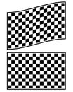 Checkered racing flag elements isolated on white. Royalty Free Stock Photo