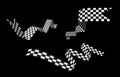 Checkered racing flag, ribbon. Vector set illustration Royalty Free Stock Photo