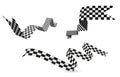 Checkered racing flag, ribbon. Vector illustration on white Royalty Free Stock Photo